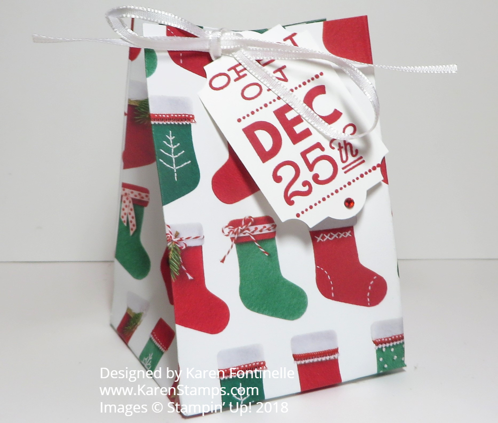 Make a Designer Paper Small Gift Bag | Stamping With Karen