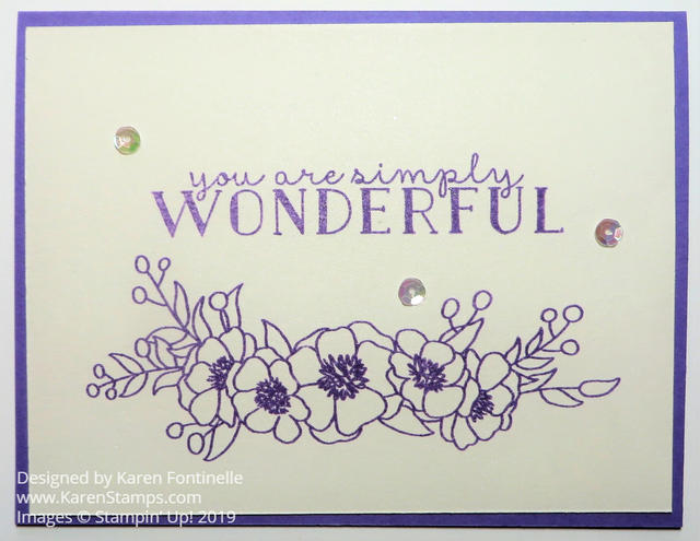 Easy Monochromatic Bloom & Grow Card With Sequins