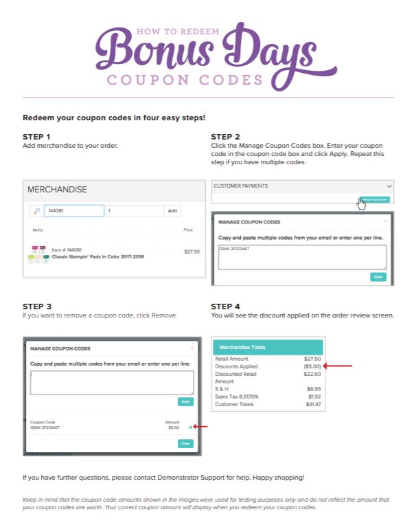 Redeem Bonus Coupons Tutorial