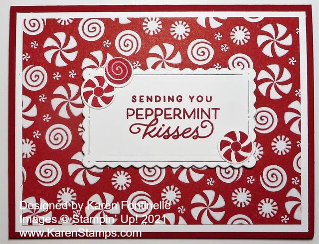 Gingerbread & Peppermint Peppermint Kisses Christmas Card