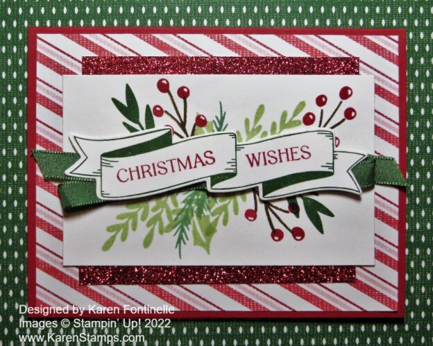 Christmas Wishes Banner Card | Stamping With Karen