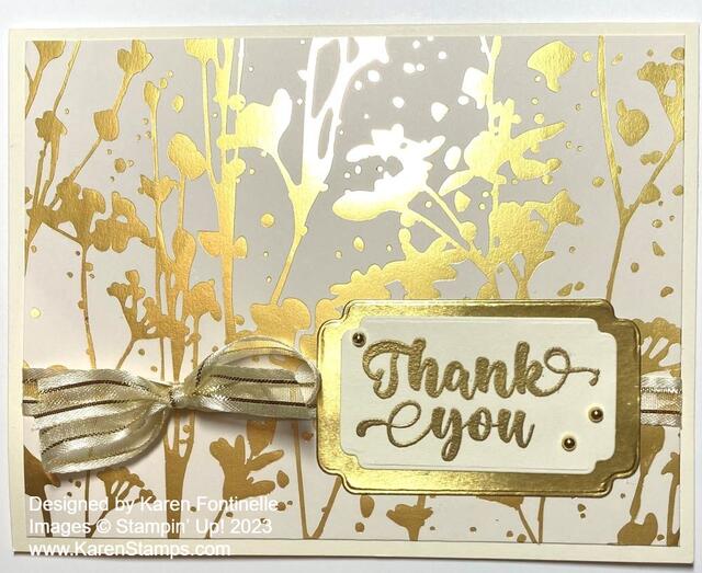 Naturally Gilded Gold Thank You Card