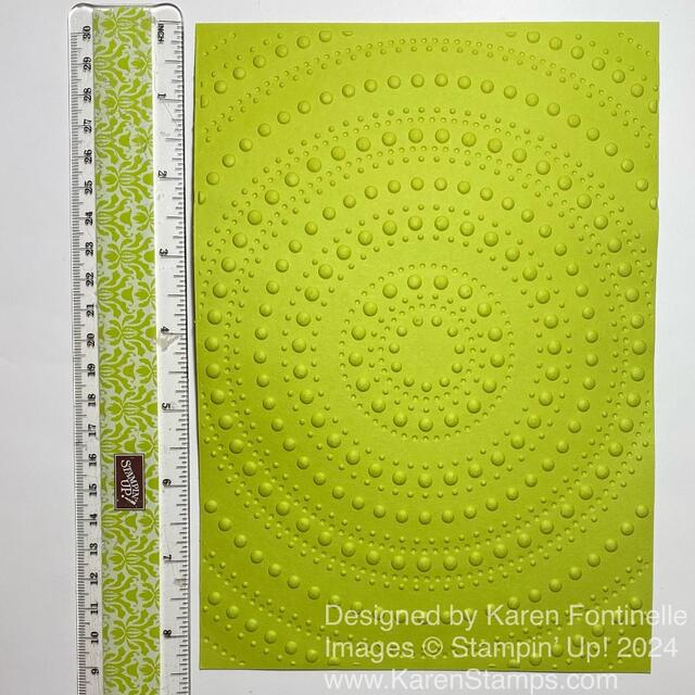 Dotted Circles Embossing Folder Size