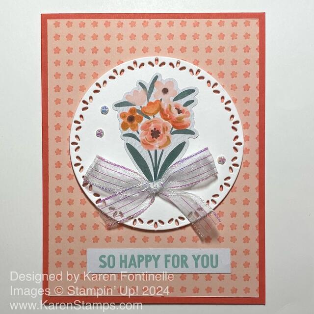 Frames & Flowers Specialty Paper Diecut So Happy For You Card