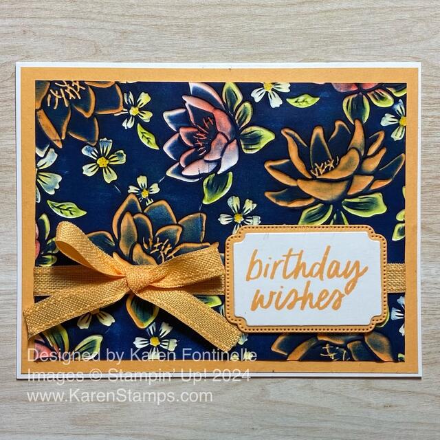 Layered Florals Blackout Technique Peach Pie Card