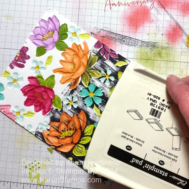 Layered Florals Blackout Technique Swiping Ink