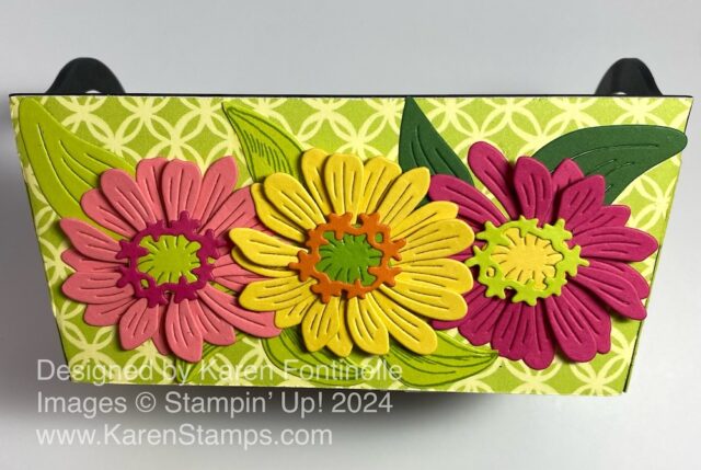 Simply Zinnia Decorated Container Side