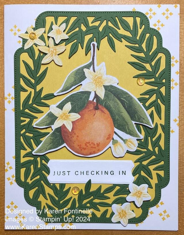 Citrus Blooms Diecut Orange Card