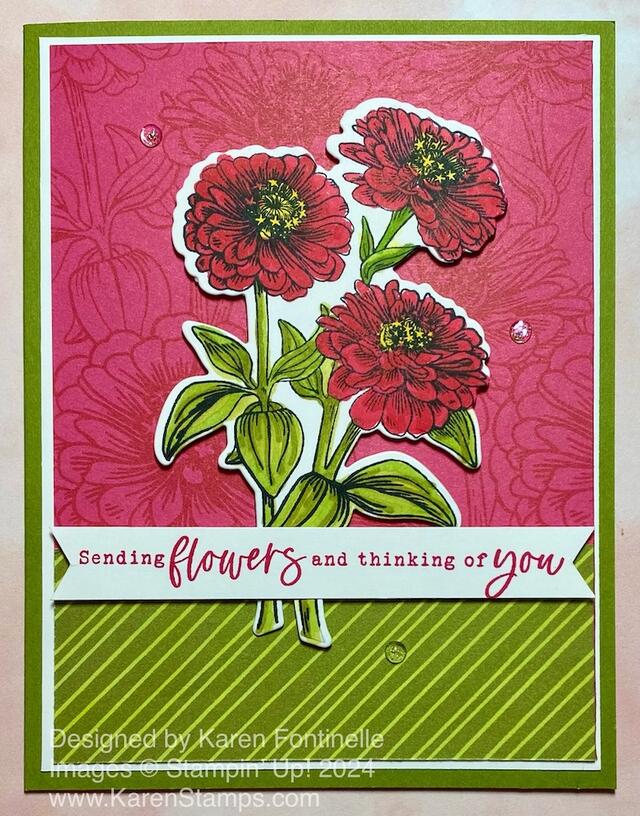 Real Red Simple Zinnia Card