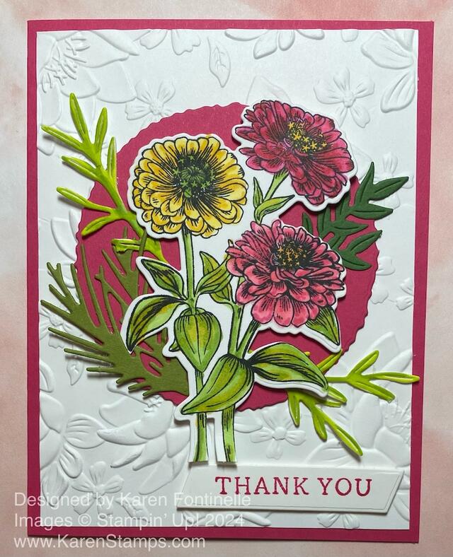 Simply Zinnia Diecut Thank You Card