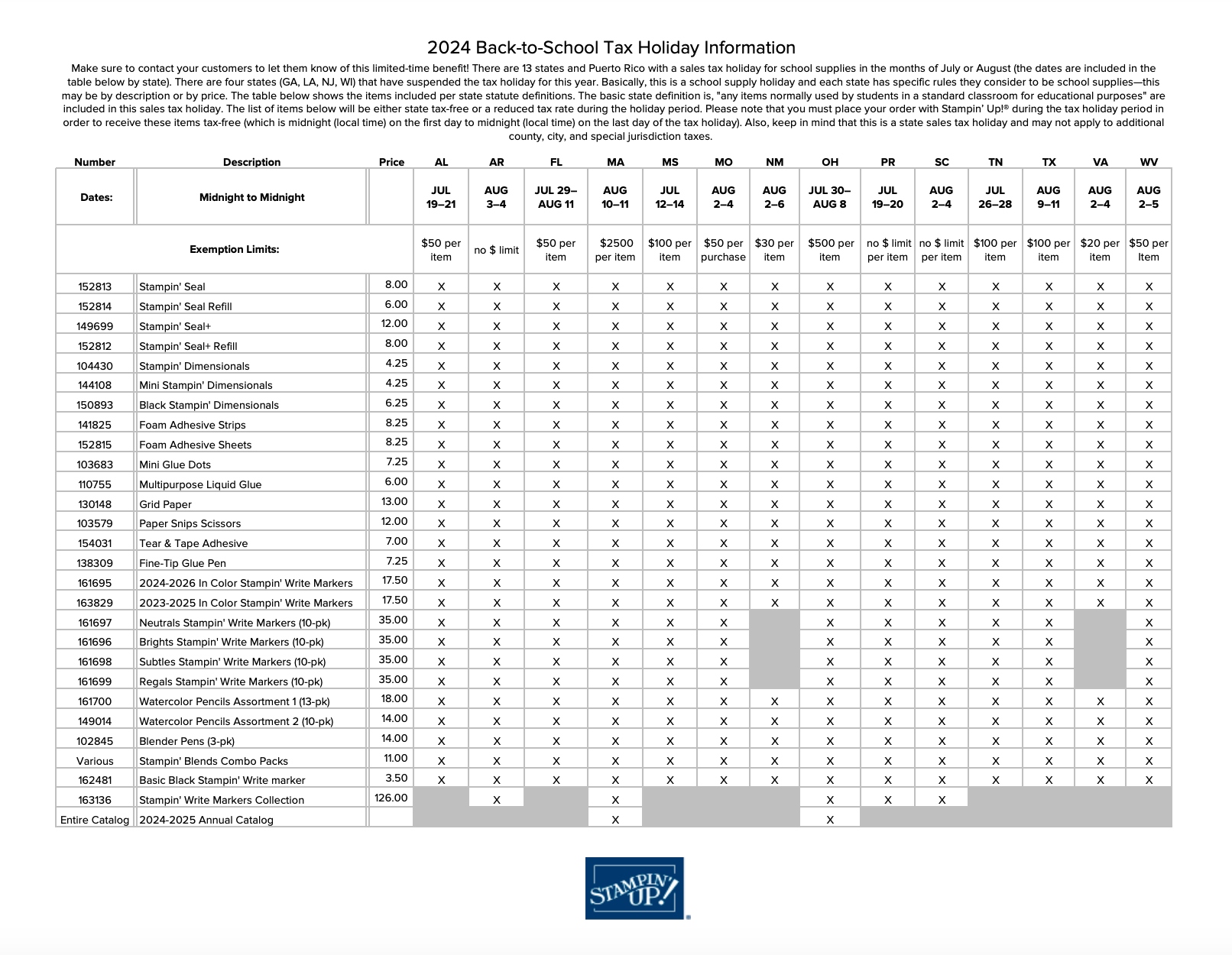 Back to School 2024 Sales Tax Holiday