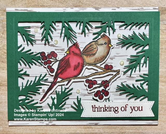 Nests of Winter Thinking of You Birds Card