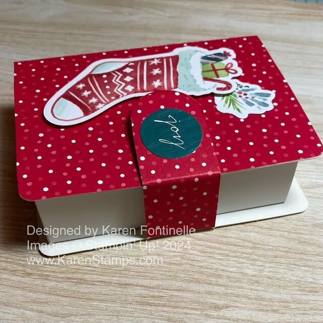 Christmas Stocking Book Treat Box Side View