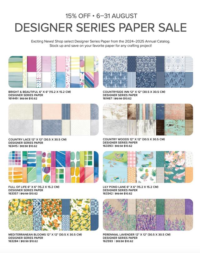 Designer Series Paper Sale August 2024