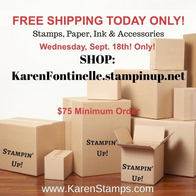 Free Shipping from Stampin' Up! Boxes Sept 18