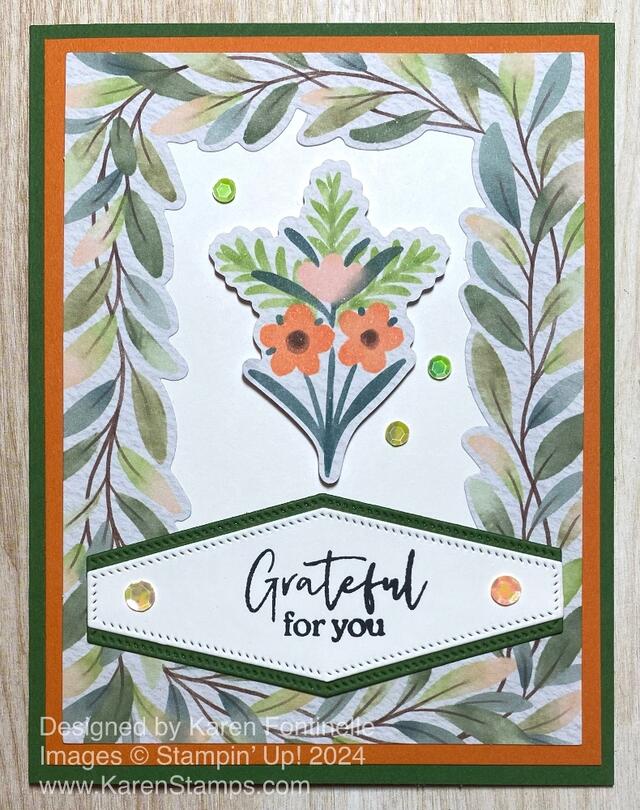 Frames & Flowers Grateful For You Card