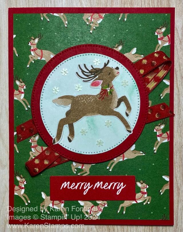 Reindeer Days Flying Reindeer Card