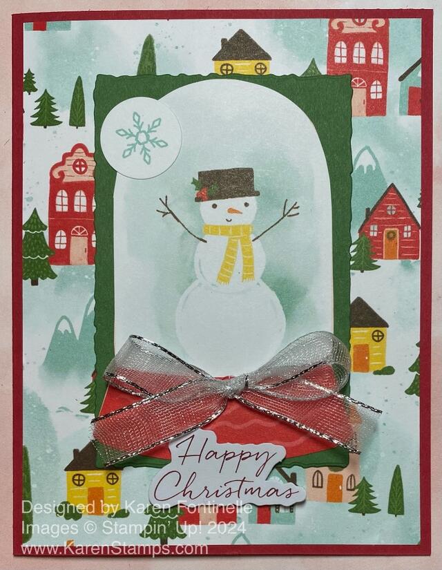 Snowy Scenes Snowman Happy Christmas Card