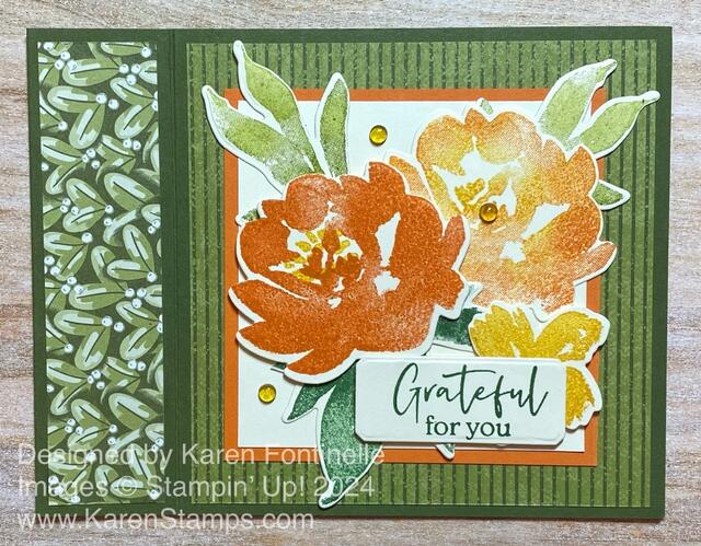 Textured Floral Book Fold Thanksgiving Card