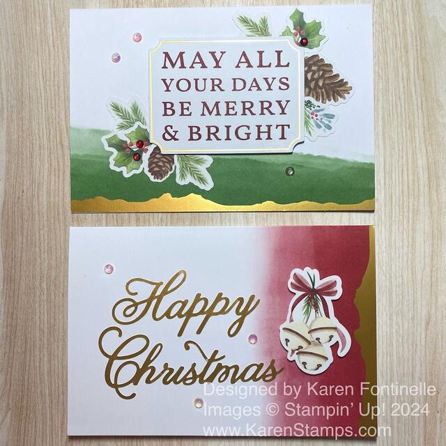 Gold Dipped Ephemera Christmas Cards